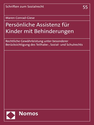 cover image of Persönliche Assistenz für Kinder mit Behinderungen